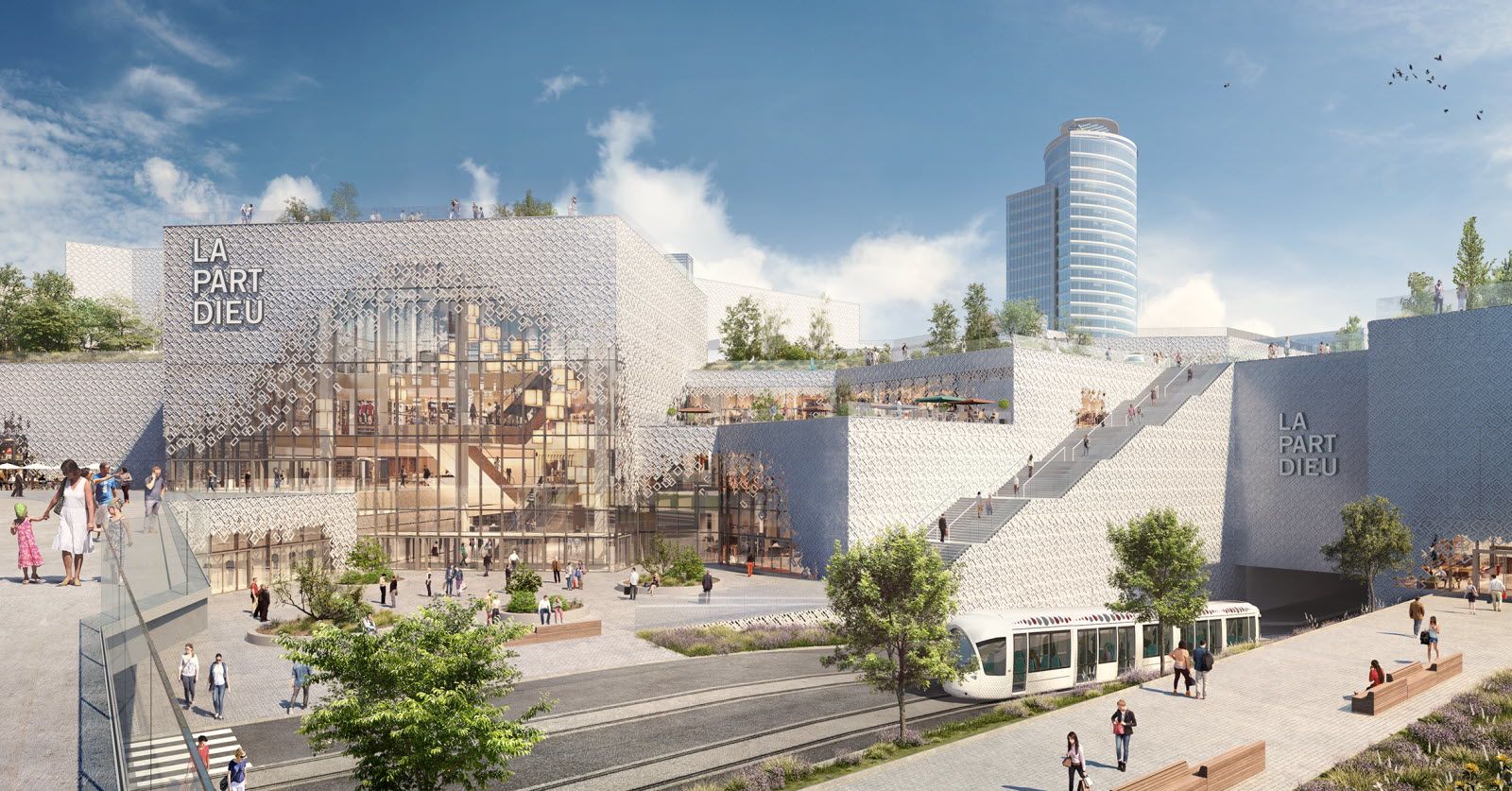Le futur extérieur du centre commercial. Illustration Le Progrès/SPL Lyon Part-Dieu/Unibail Rodamco