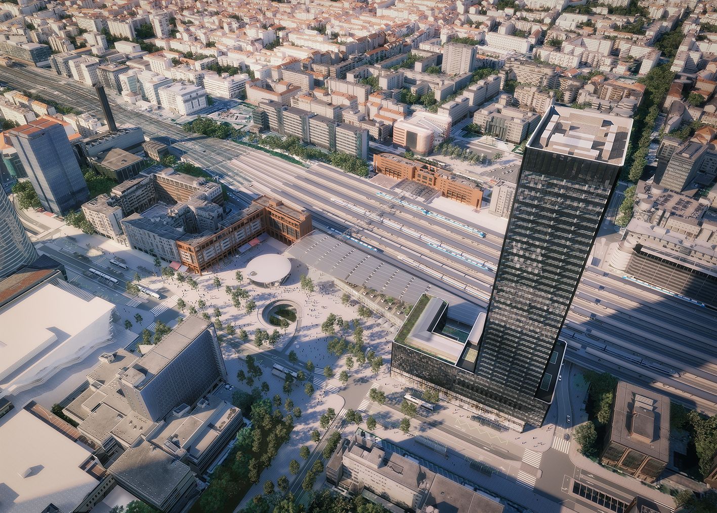 La tour To-Lyon, de 170 m de hauteur, sera érigée d’ici 2022. Elle proposera commerces, services tertiaire et hôtellerie. Photo Le Progrès/ Dominique PERRAULT Architecte