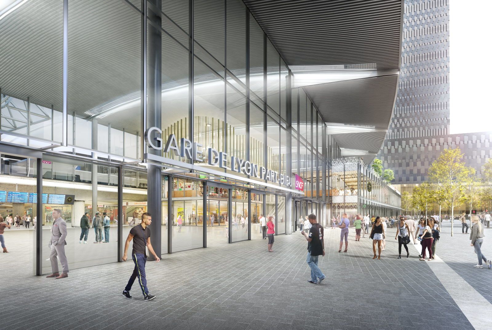 Le projet de la future entrée de la gare. Document Le Progrès/ AREP/SNCF Gare et connexions.