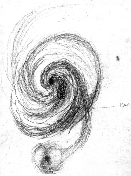 Le dessin de Chacornac sur M 51, réalisé en 1862 sur le réflecteur Foucault de 80 cm de l'Observatoire de Paris/DR