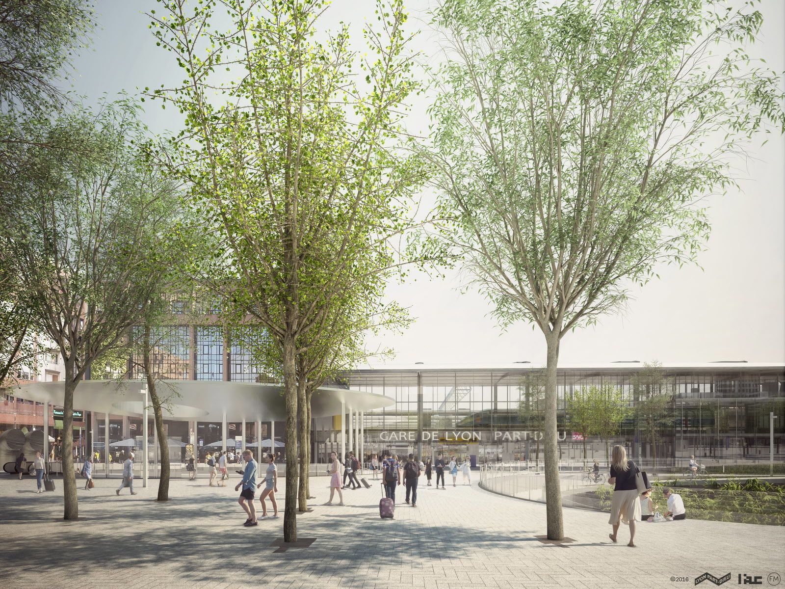 Le projet d'esplanade devant la gare. Document Le Progrès/ AREP/SNCF Gare et connexions.