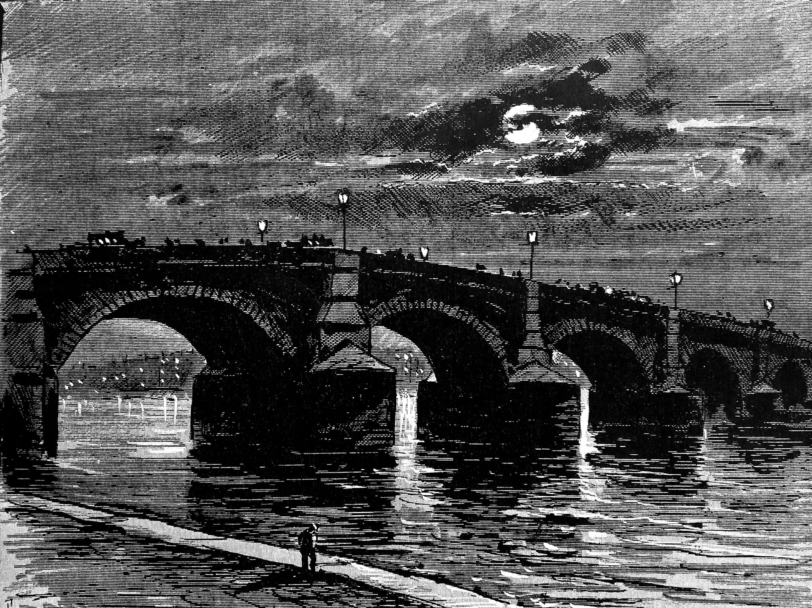 Le pont de la Guillotière (ici dessin de 1895). Creative commons - Romain Behar