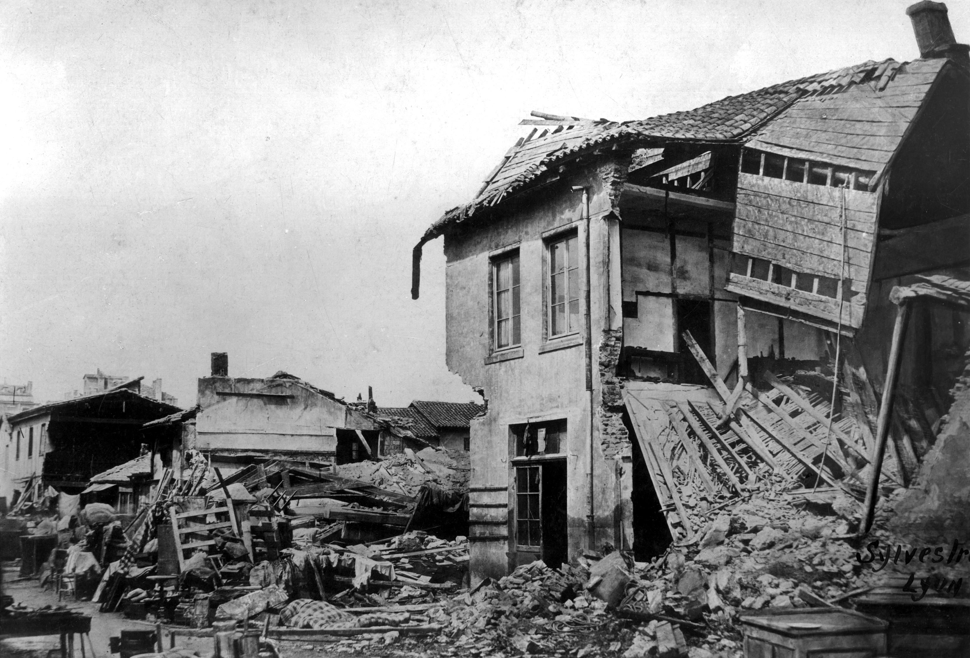 Le quartie des Brotteaux après les crues meurtrières de 1856. Photo SYLVESTRE