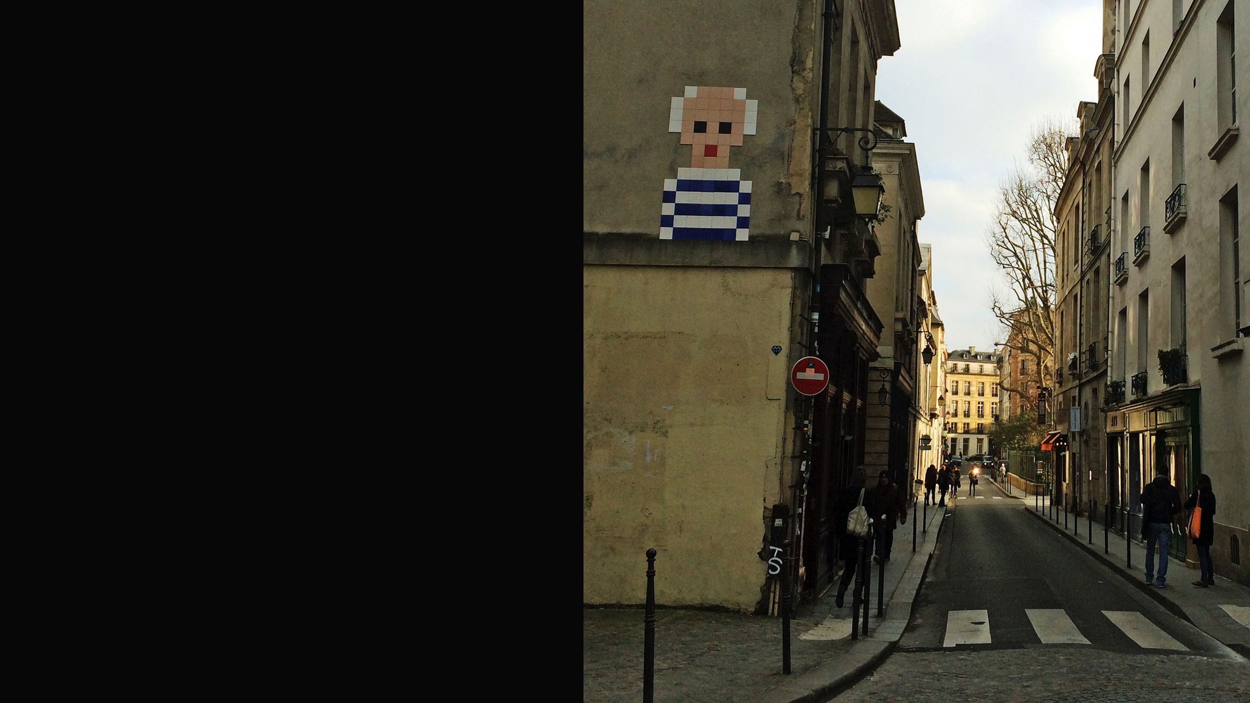 Picasso représenté par Invaders à côté du musée consacré au peintre espagnol à Paris. / Photo Florence Fournier